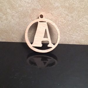 Wooden hand-made Letter “A” necklace
